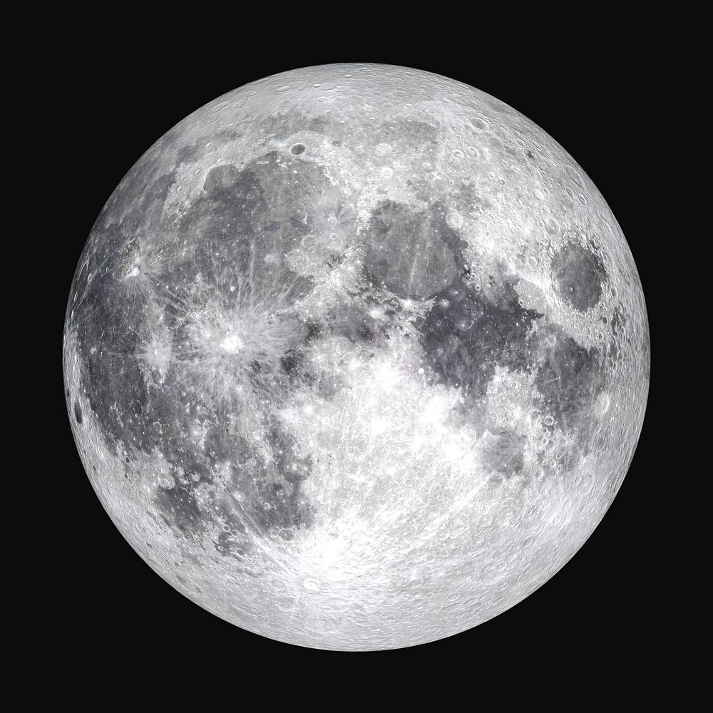 Moon astronomy Isolated image