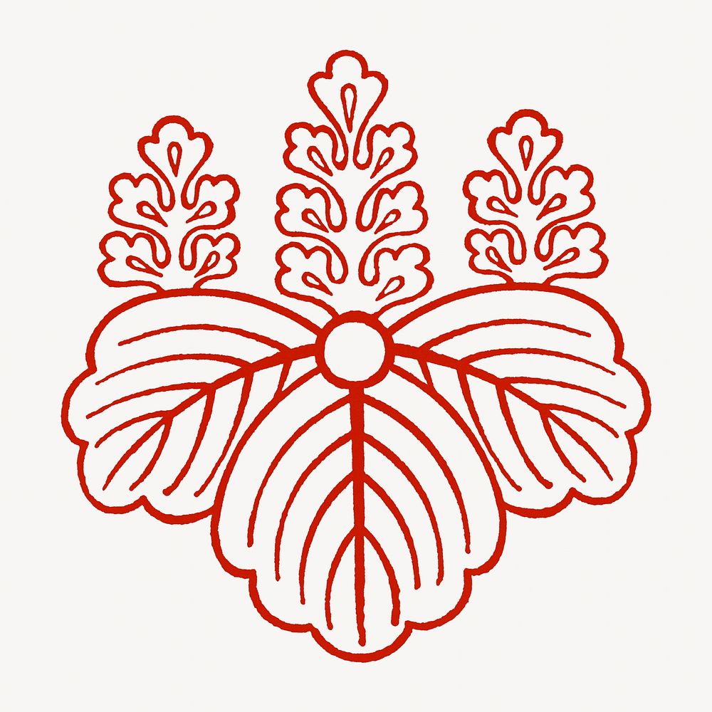 Red leaf, Japanese botanical illustration. Remixed by rawpixel.