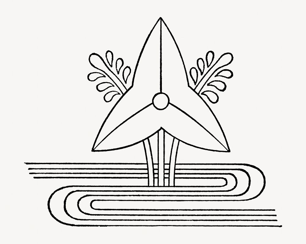 Windmill river, line art symbol illustration. Remixed by rawpixel.