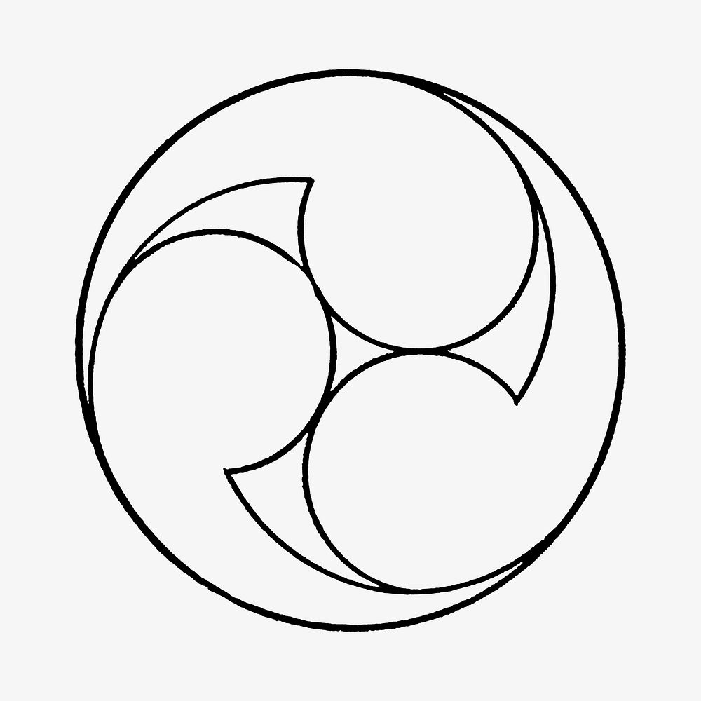 Japanese abstract circle element. Remixed by rawpixel.