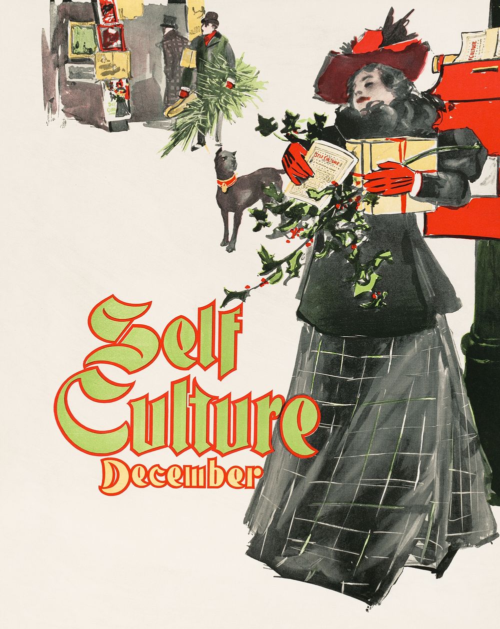 Self Culture [for] December (1890), vintage magazine cover illustration by Akron: The Werner Company. Original public domain…