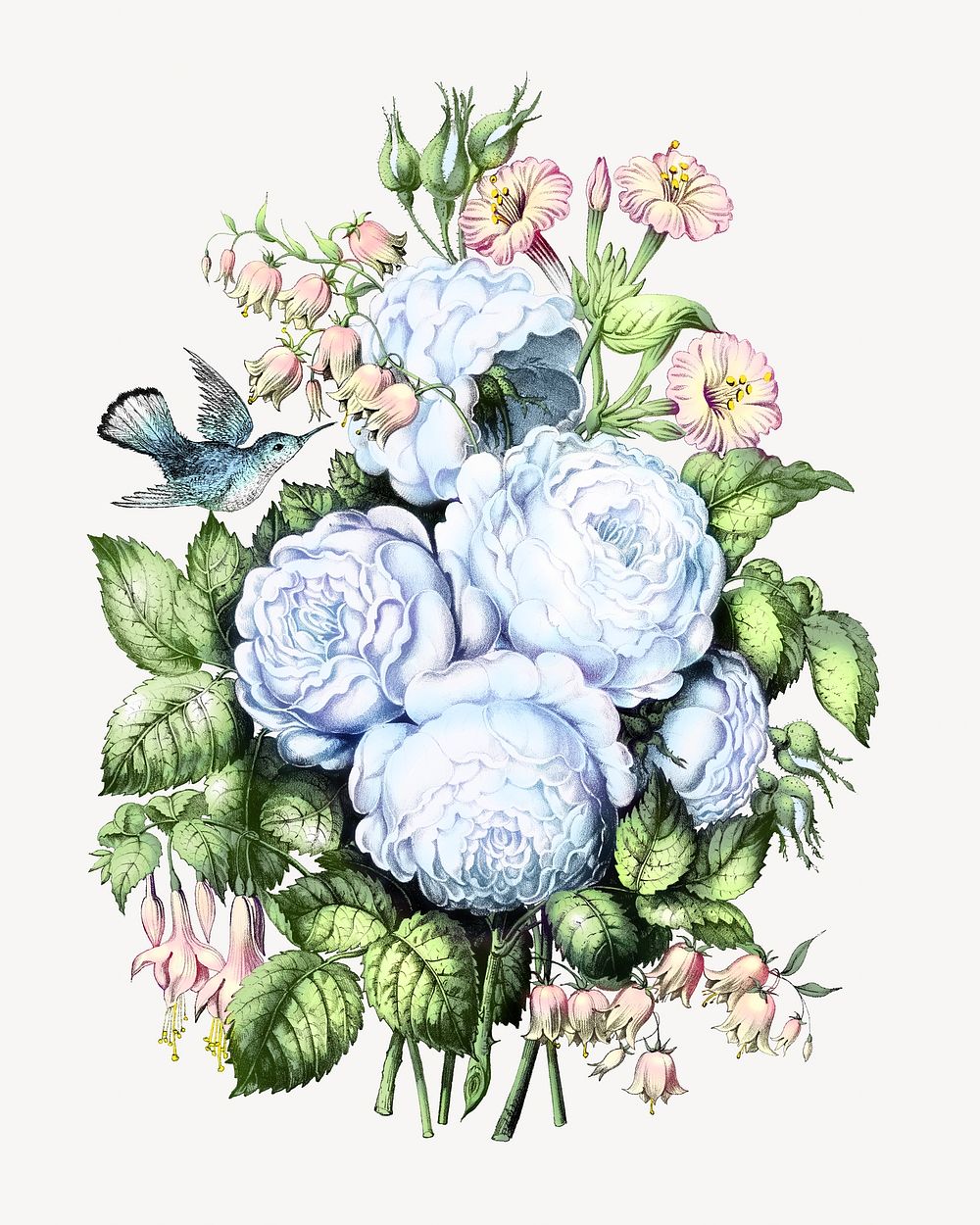 Flower bouquet  vintage illustration. Remixed by rawpixel. 
