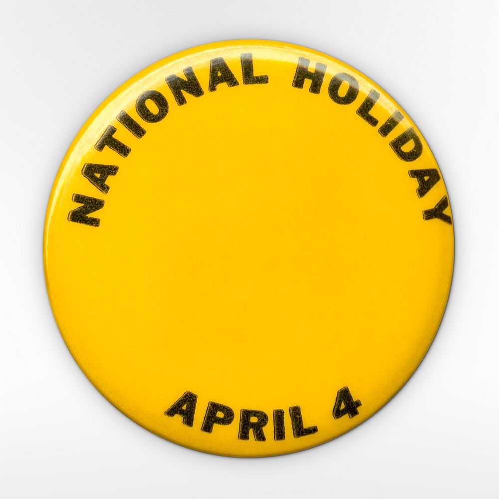 Pinback button for a national holiday for Martin Luther King, Jr. (1929 - 1968) objecr art. Original public domain image…