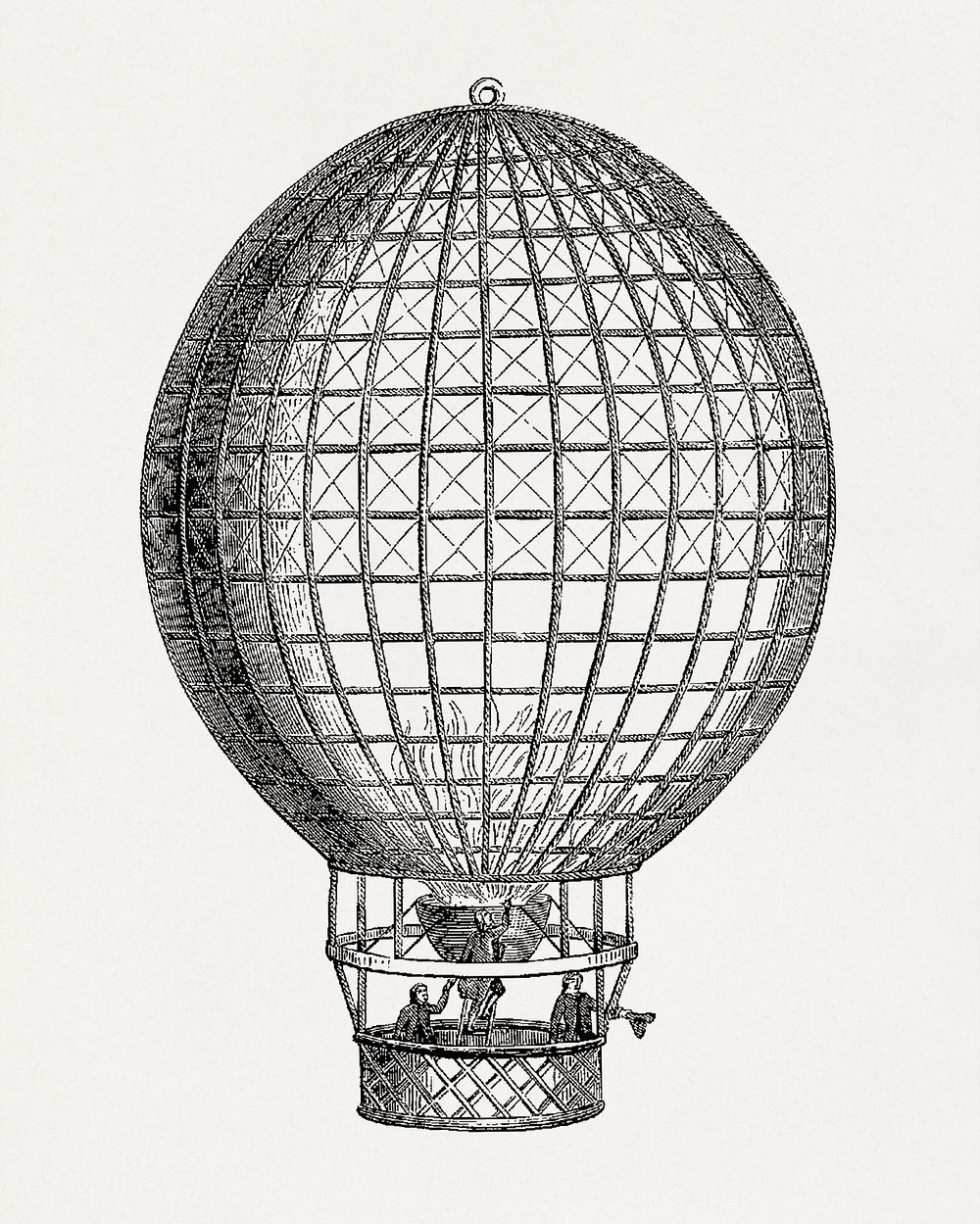 Hot-air balloon launched in Milan, February 25, 1784, mounted by the knight Andreani and the Gerli brothers (fourth air…