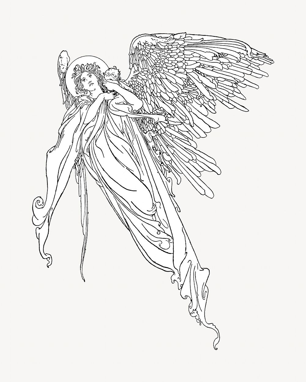 Angel vintage illustration. Remixed by rawpixel. 