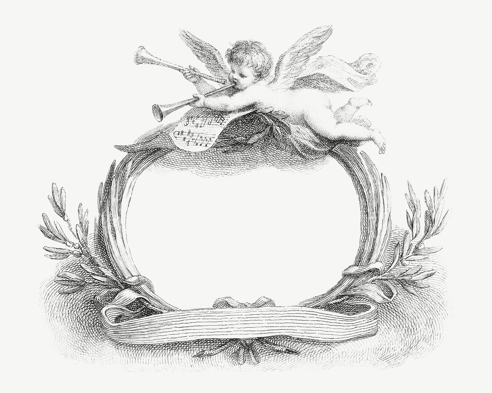 Ornament frame vintage illustration psd. Remixed by rawpixel. 