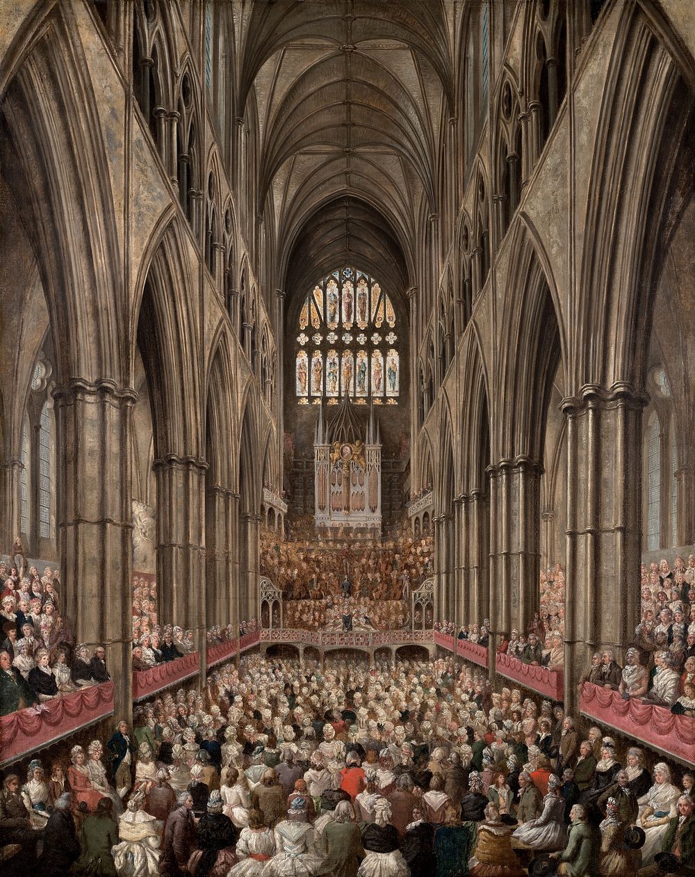 Interior View of Westminster Abbey on the Commemoration of Handel, Taken from the Manager's Box (1790) oil painting…