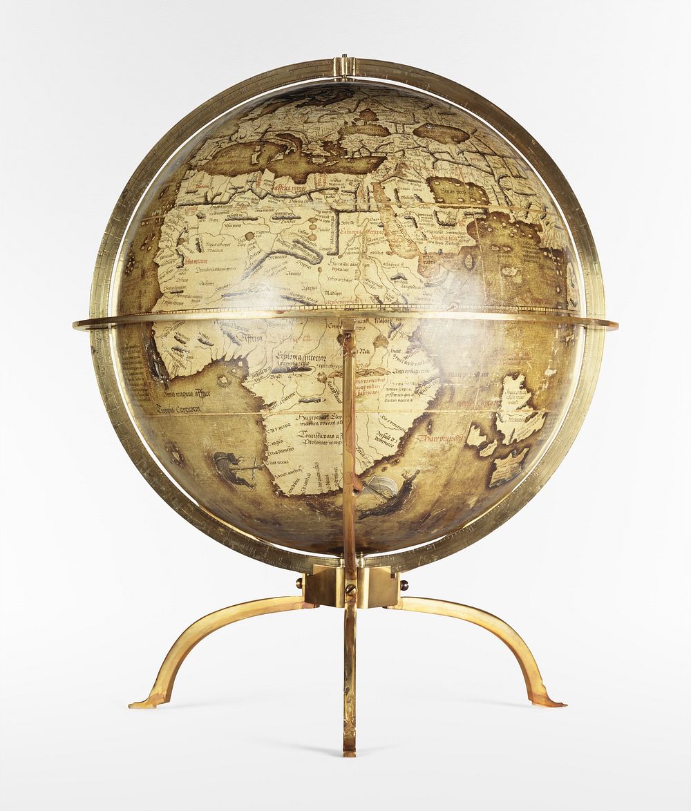Terrestrial globe (1522) objecr art by Johann Schöner. Original public domain image from Yale Center for British Art.…