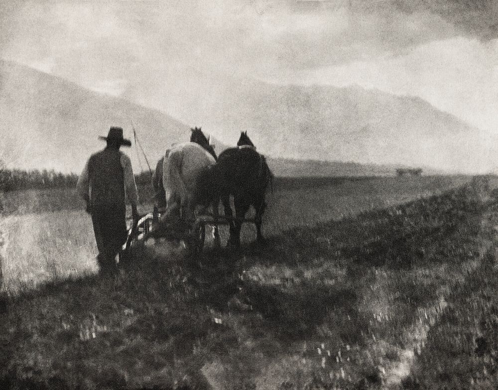 Ploughing (1904) photographed by Alfred Stieglitz. Original public domain image from The Minneapolis Institute of Art.…