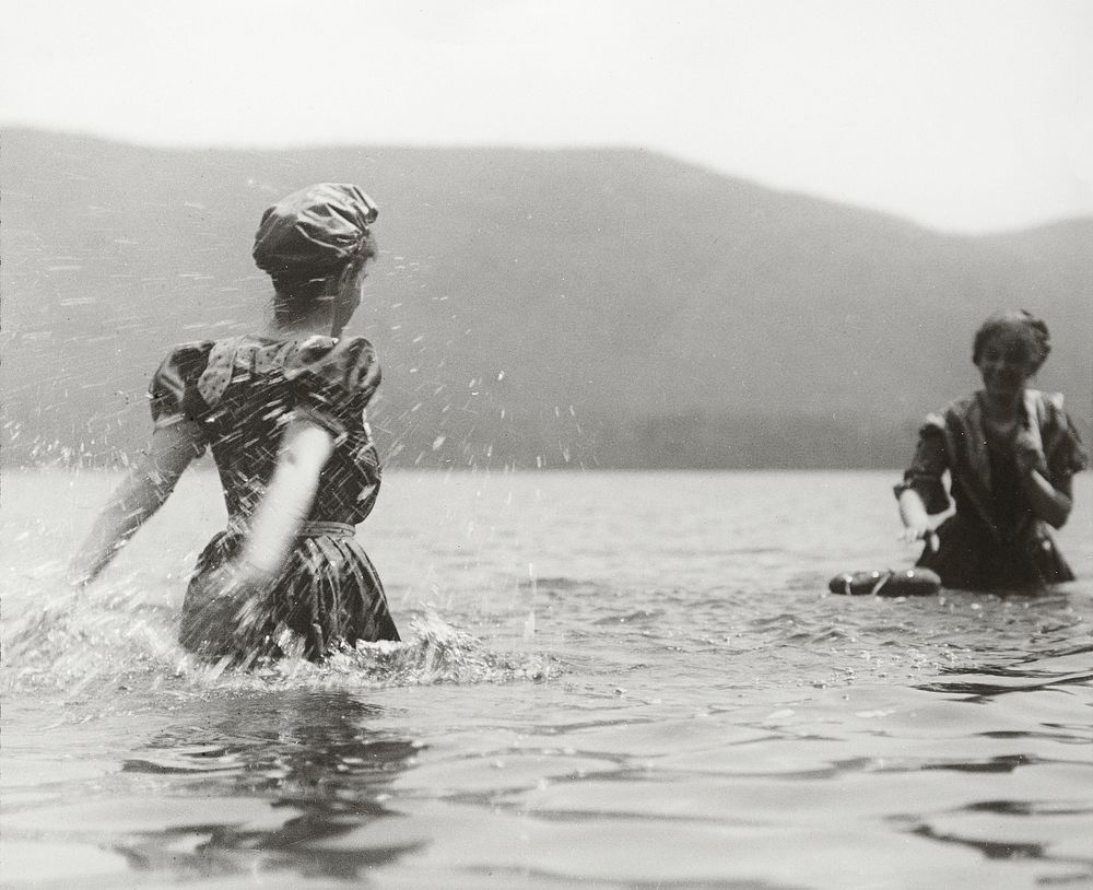 Emmy and Selma, Lake George (1899) vintage photograph by Alfred Stieglitz. Original public domain image from The Art…