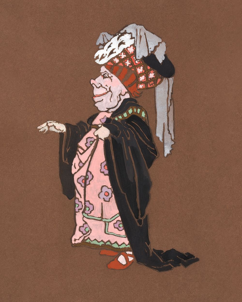 Ugly Duchess (costume design for Alice-in-Wonderland, 1915). Original public domain image from Smithsonian. Digitally…