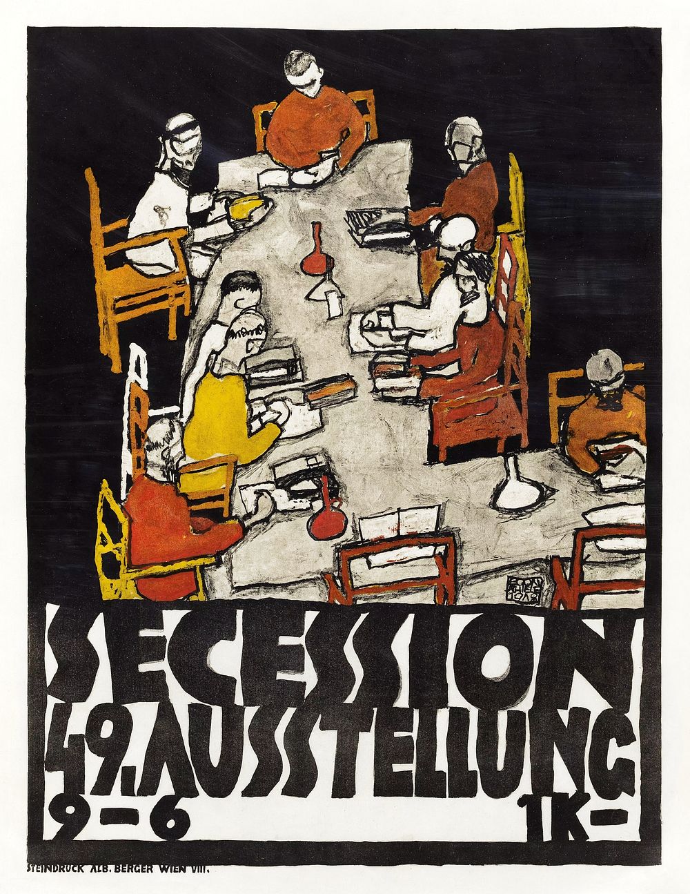 Poster for the 49th Secession exhibition by Egon Schiele. Original public domain image from Wien Museum. Digitally enhanced…