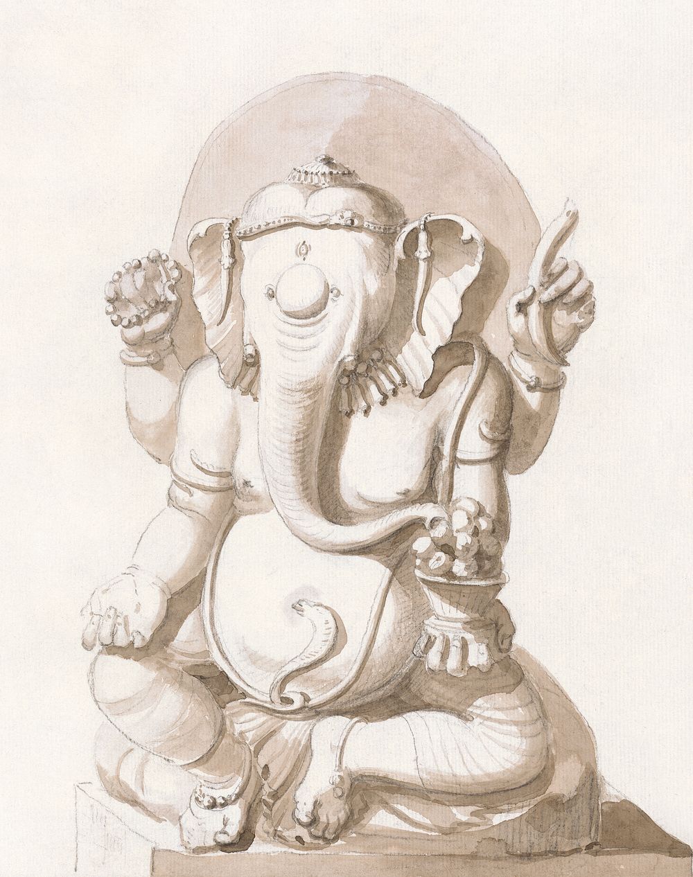 Ganesha, near Sita's Temple, Rangpur. Original public domain image from Yale Center for British Art. Digitally enhanced by…
