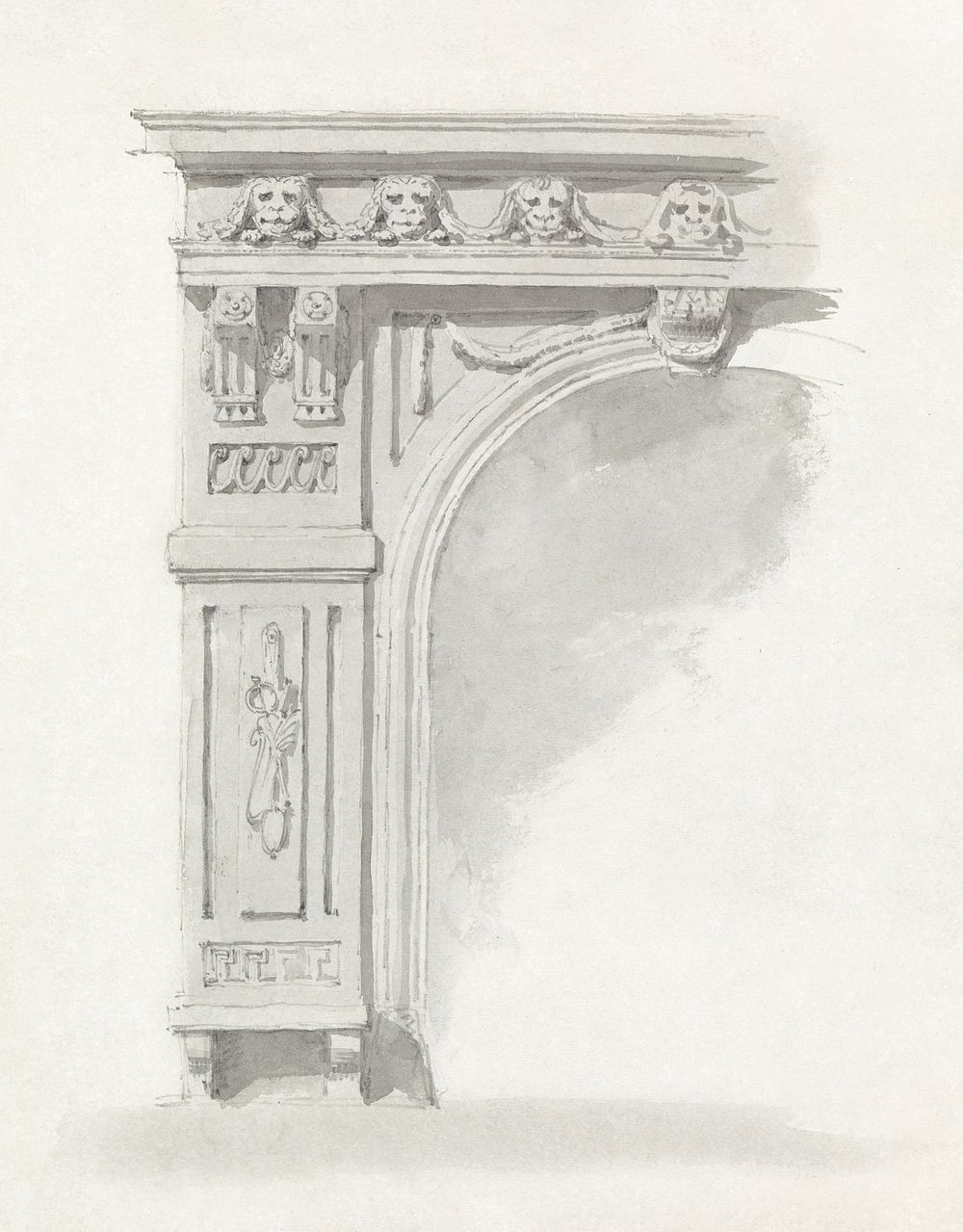 Sketch of an Ornamental Arched Entry. Original public domain image from Yale Center for British Art. Digitally enhanced by…