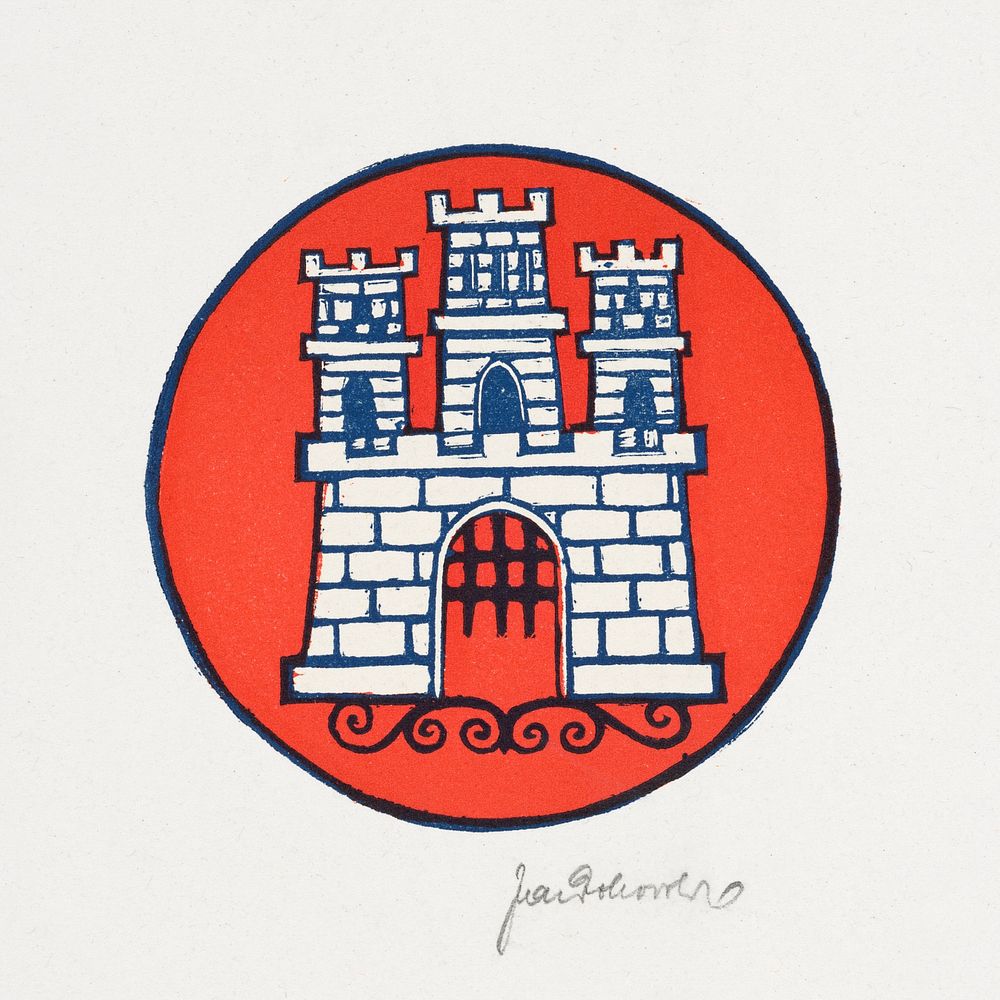Coat of arms of the city of bratislava (1929) illustration by Jaroslav Dobrovolsk&yacute;. Original public domain image from…