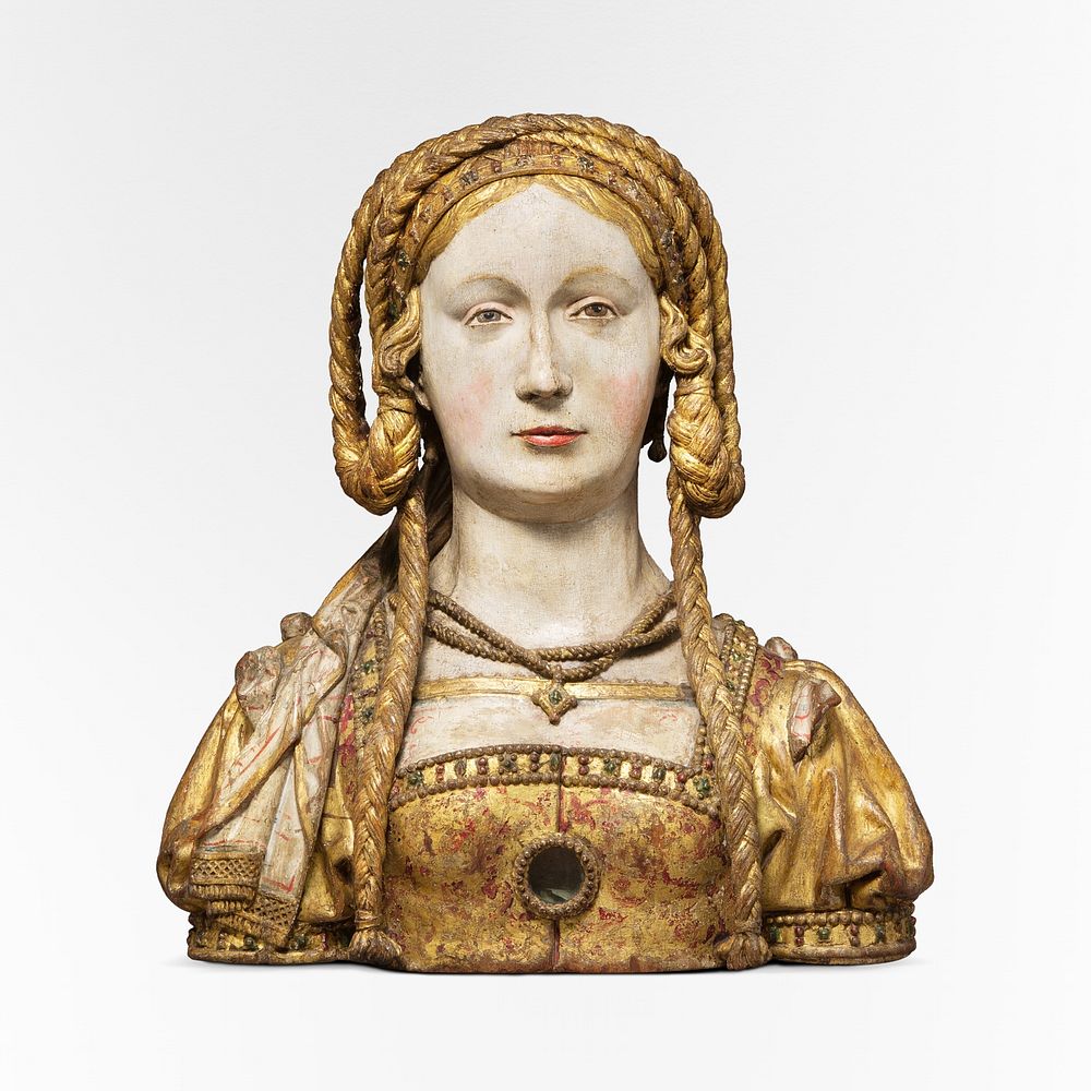 Reliquary Bust of Saint Balbina from South Netherlandish (1520-1530) sculpture art. Original public domain image from The…