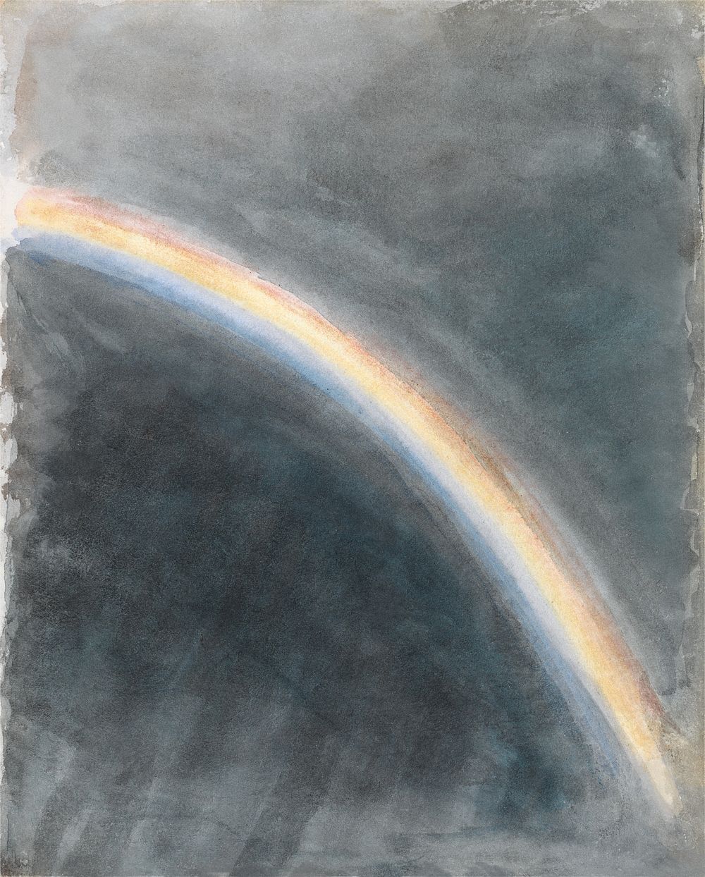 Sky Study with Rainbow (1827) painting in high resolution watercolor by John Constable. Original from The Yale University…