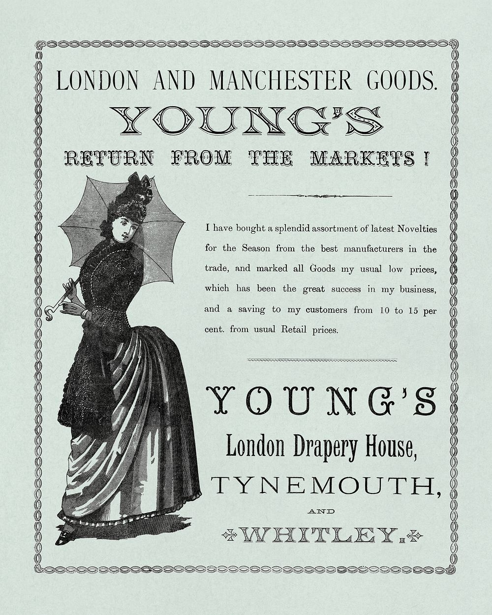 Advertisement for Young's London Drapery House (1886) chromolithograph art. Original public domain image from Yale Center…