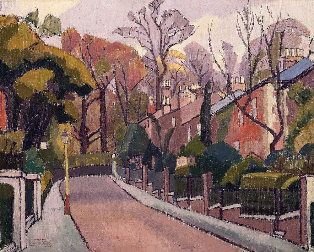 Cambrian Road, Richmond (1913-1914) oil paintin by Spencer Frederick Gore. Original public domain image from Yale Center for…