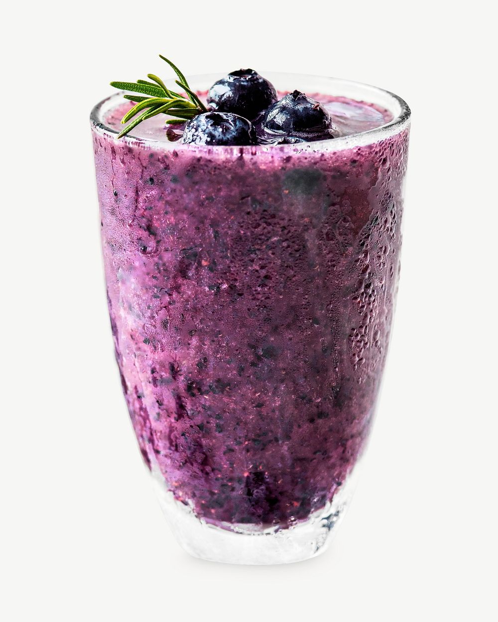 Blueberry smoothie collage element psd