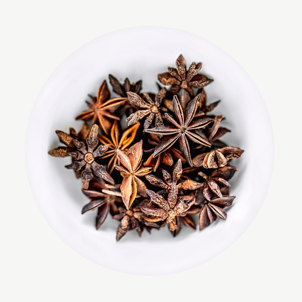 Star anise collage element psd