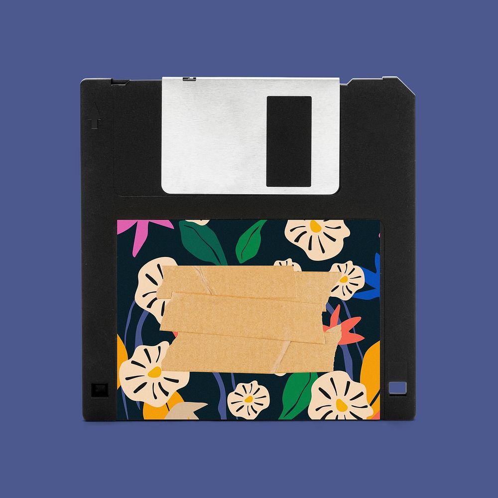 Floppy disk, floral design