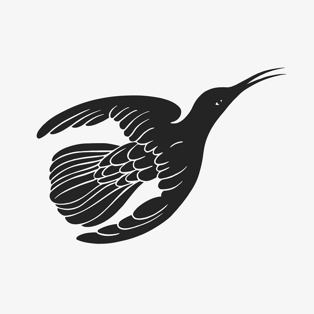 Black vintage bird silhouette 
