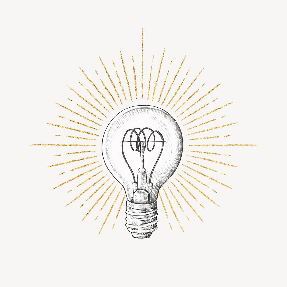Light bulb vintage illustration remix