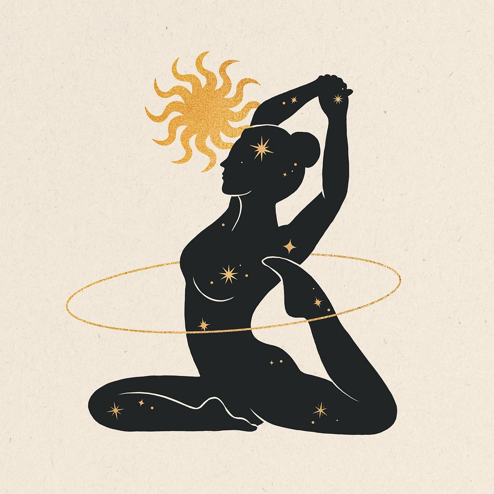 Woman doing yoga, spiritual design