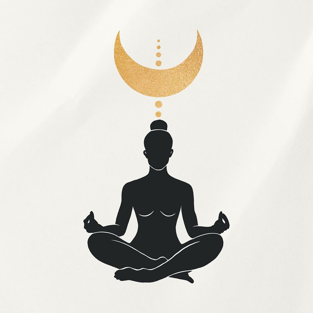 Spiritual man meditation remix, moon silhouette