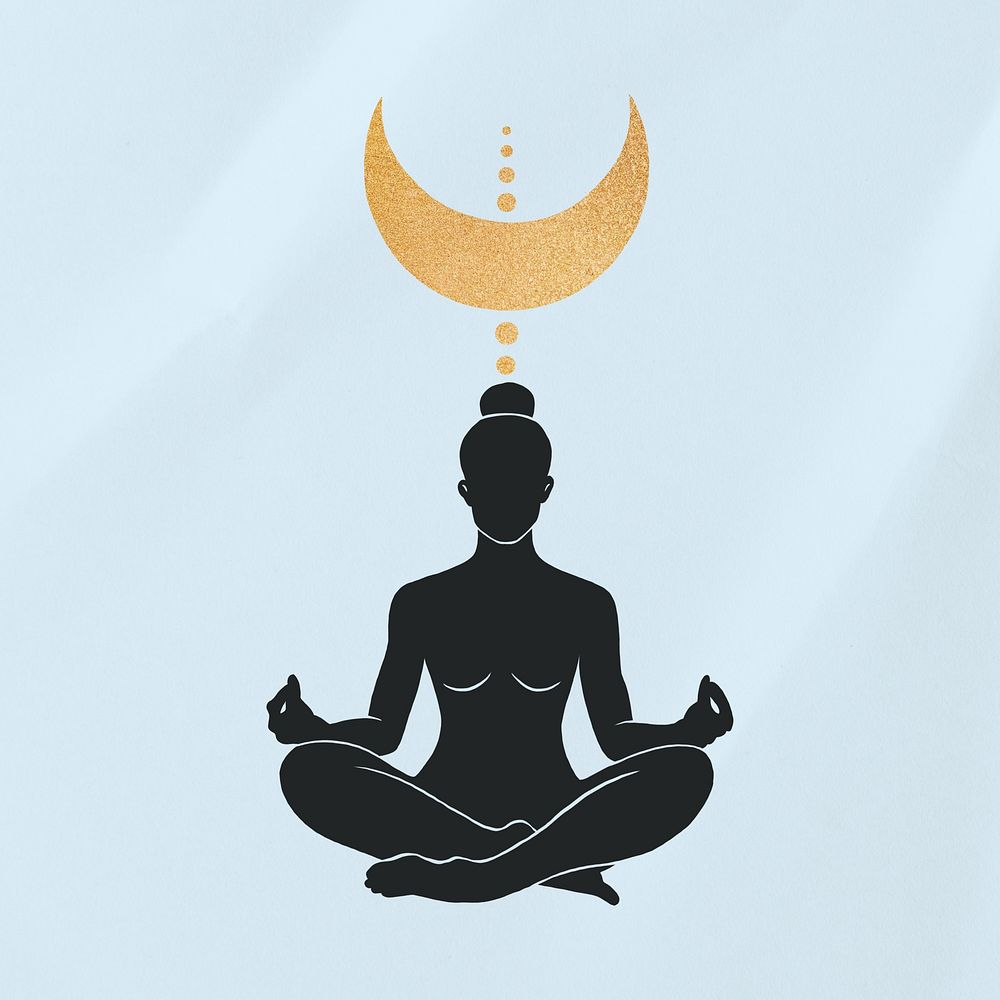 Spiritual man meditation silhouette remix