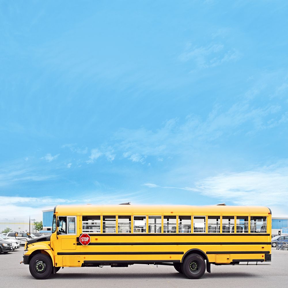 School bus border background