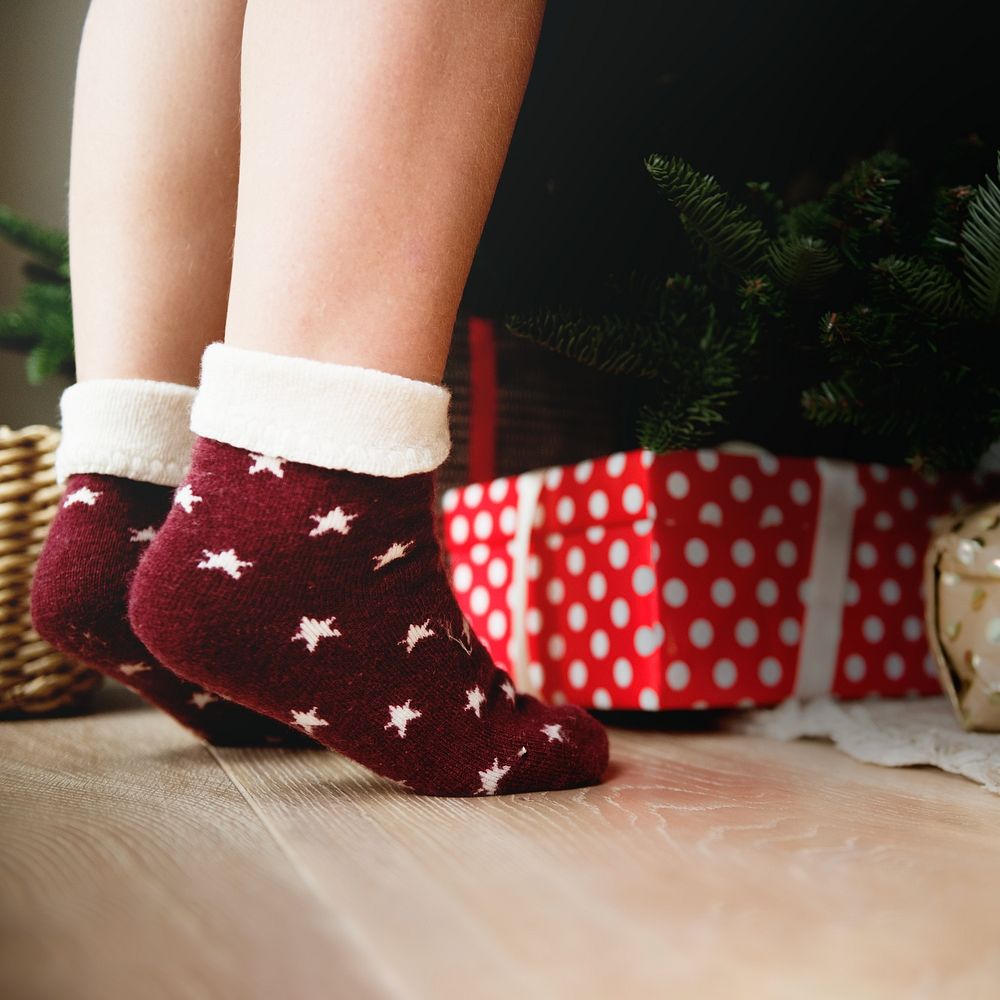 Aesthetic Christmas socks background