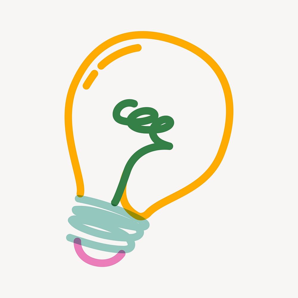 Light bulb pop doodle line art