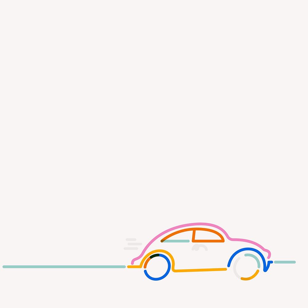 Car doodle border line art