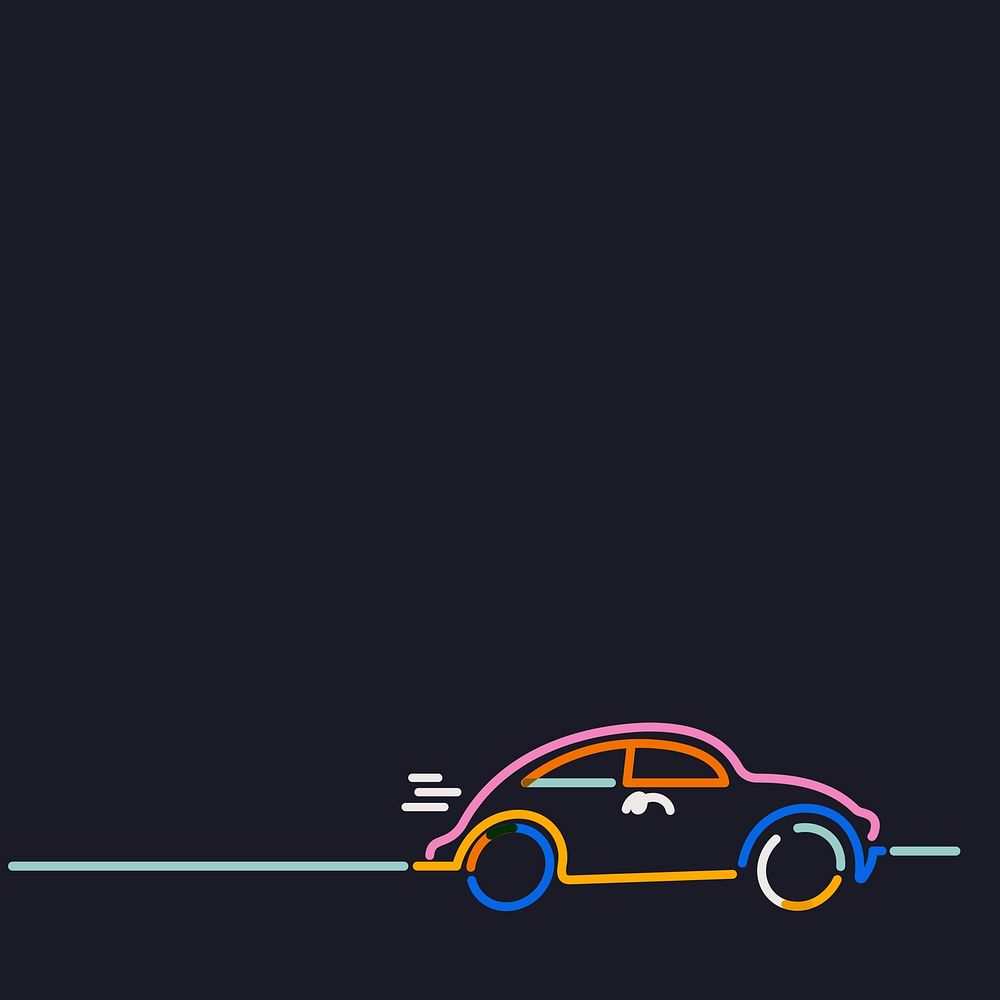 Colorful car pop doodle border