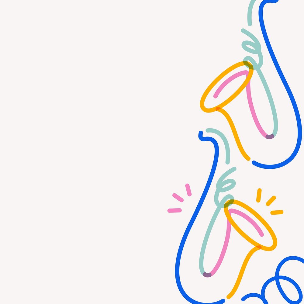 Saxophone  illustration pop doodle line art