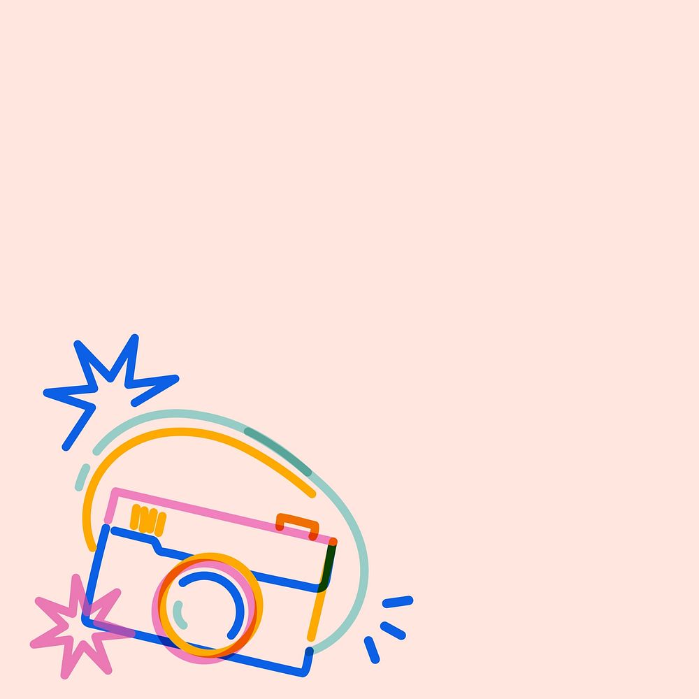 Colorful digital camera pop doodle