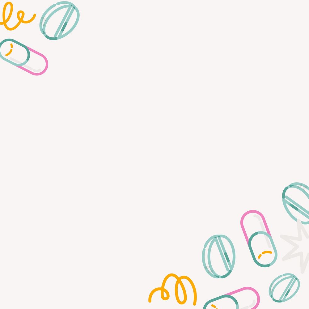 Pharmacy doodle border line art
