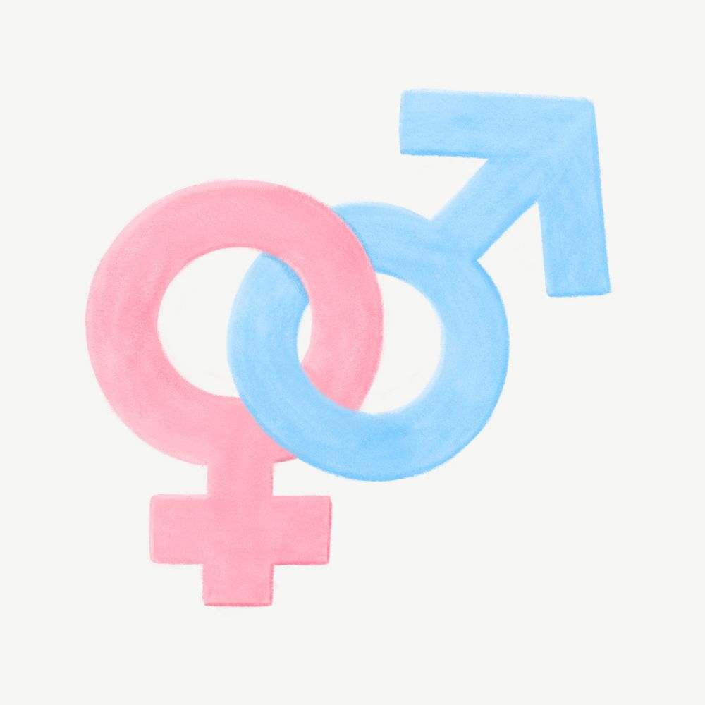 Gender rights illustration, design element psd