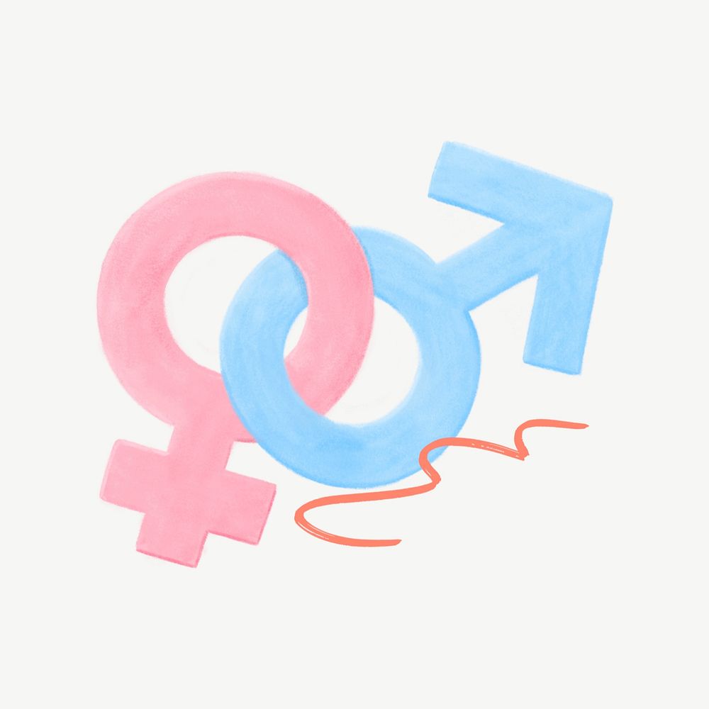 Gender equality illustration, design element psd