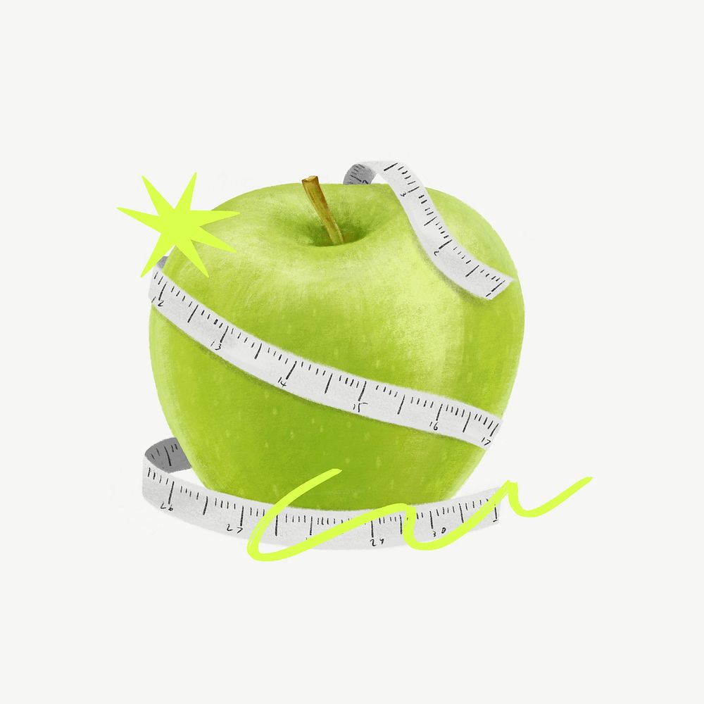 Weight loss illustration, design element psd
