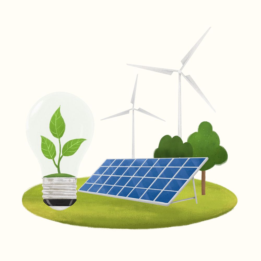 Clean energy environment aesthetic illustration background