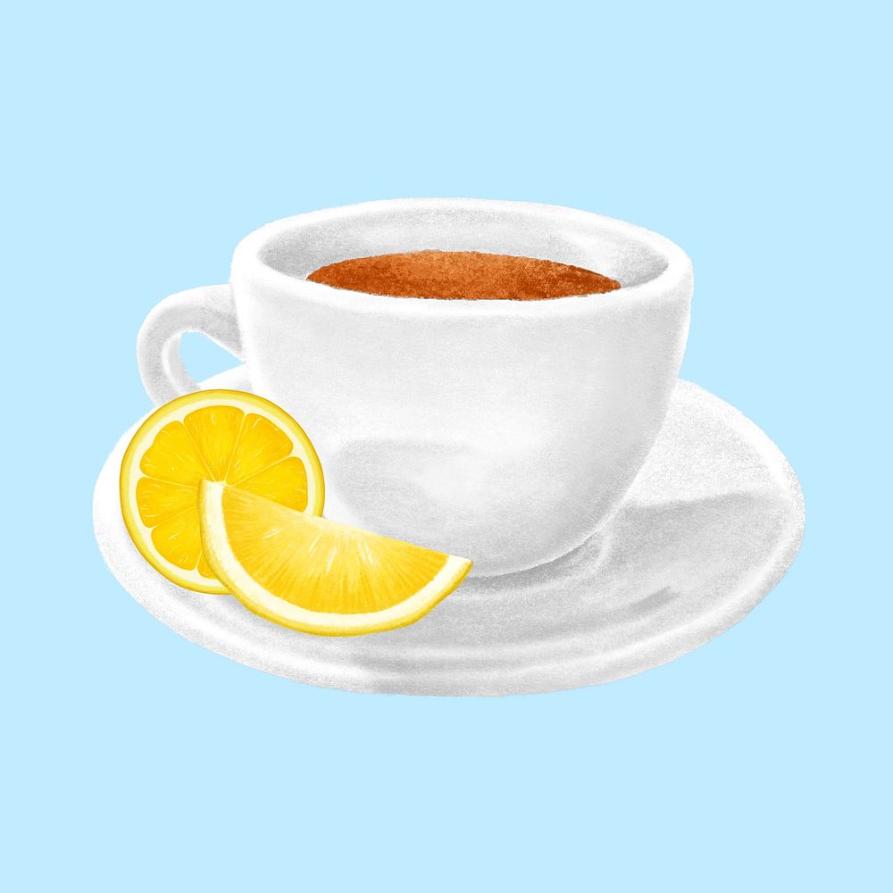 Lemon tea aesthetic illustration background