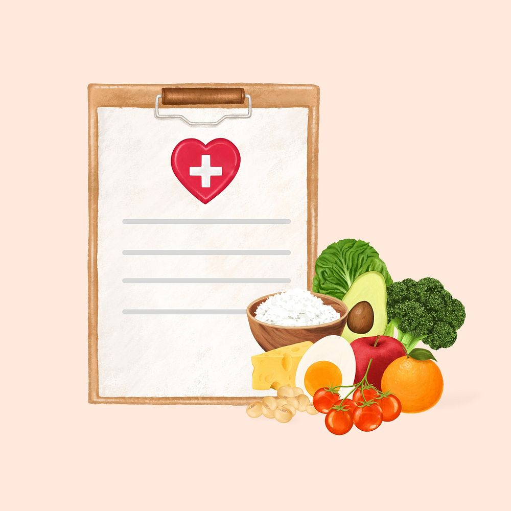 Orange healthy eating aesthetic illustration background