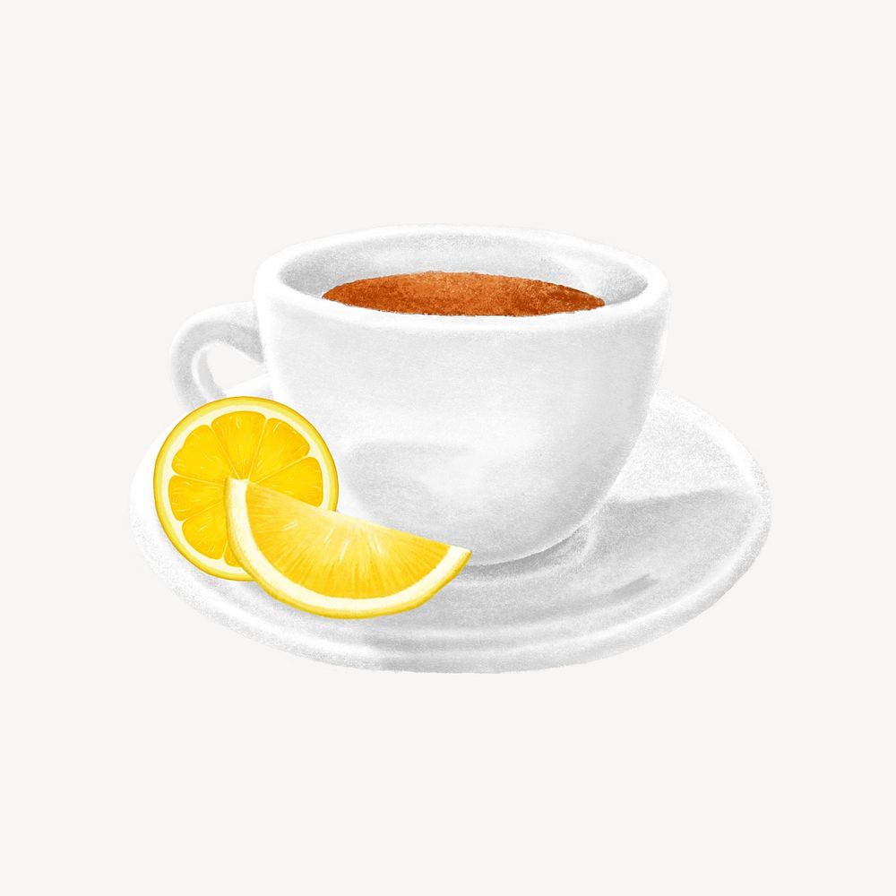 Lemon tea, aesthetic illustration