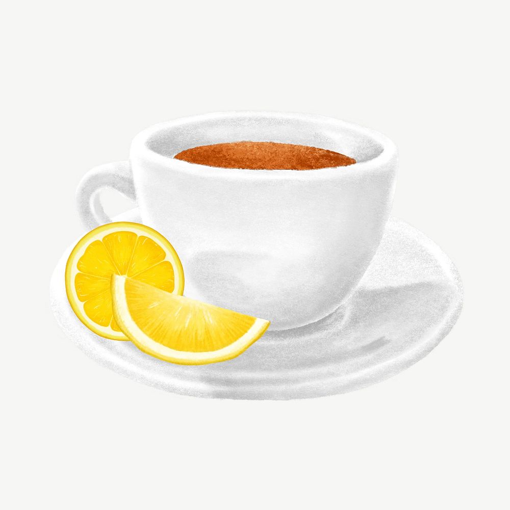 Lemon tea illustration, design element psd