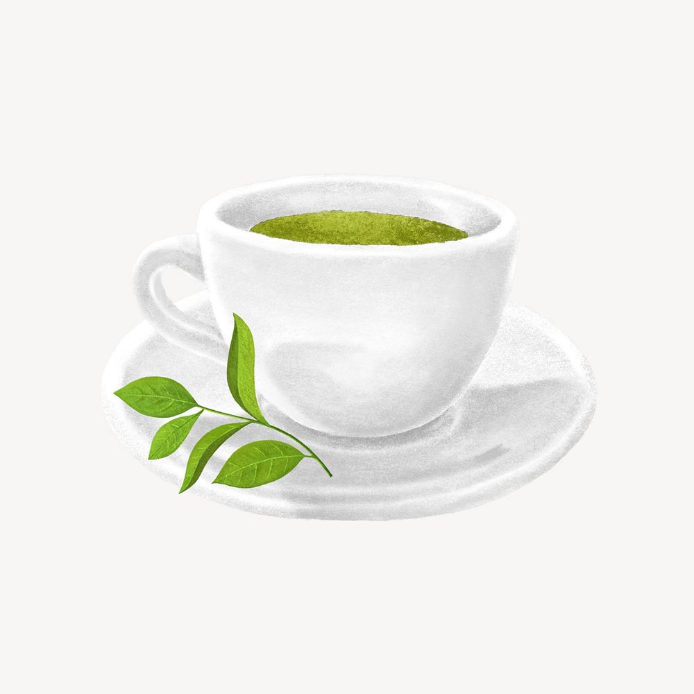 Green tea, Japanese drinks illustration