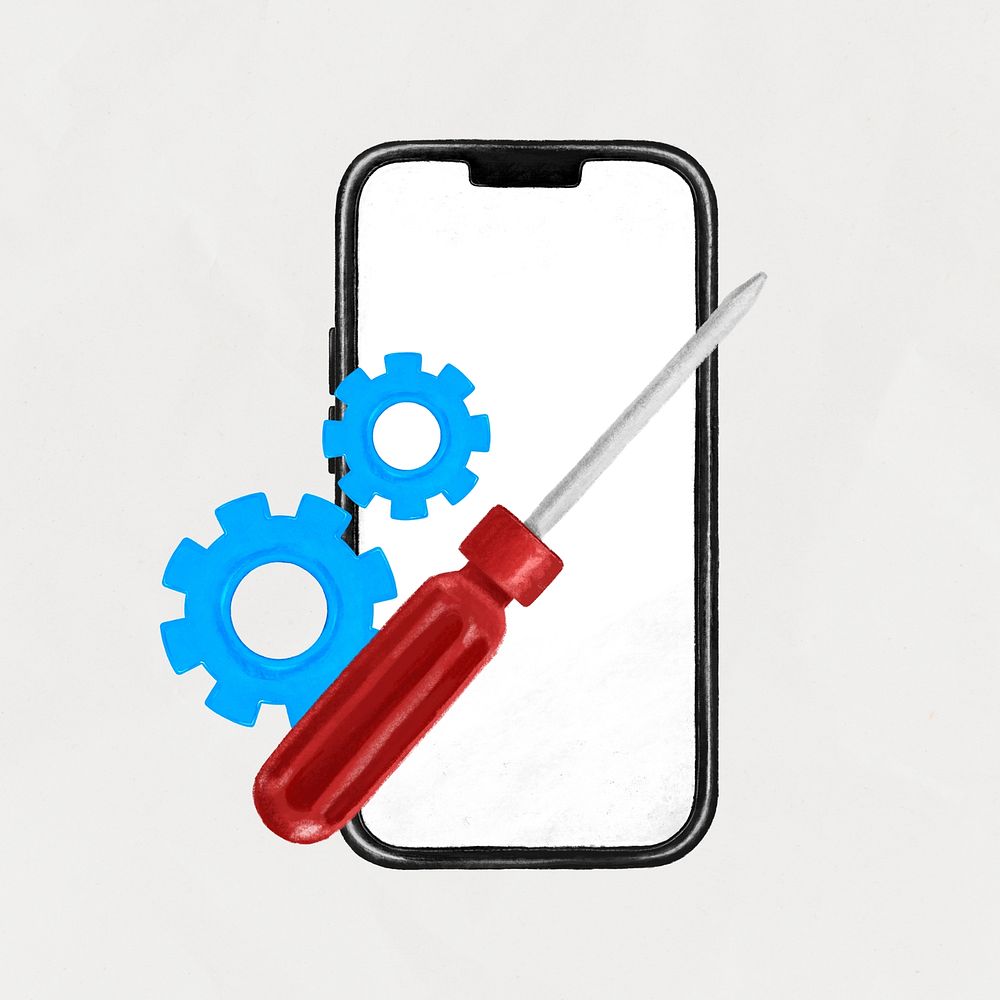 Phone setting optimize aesthetic illustration background