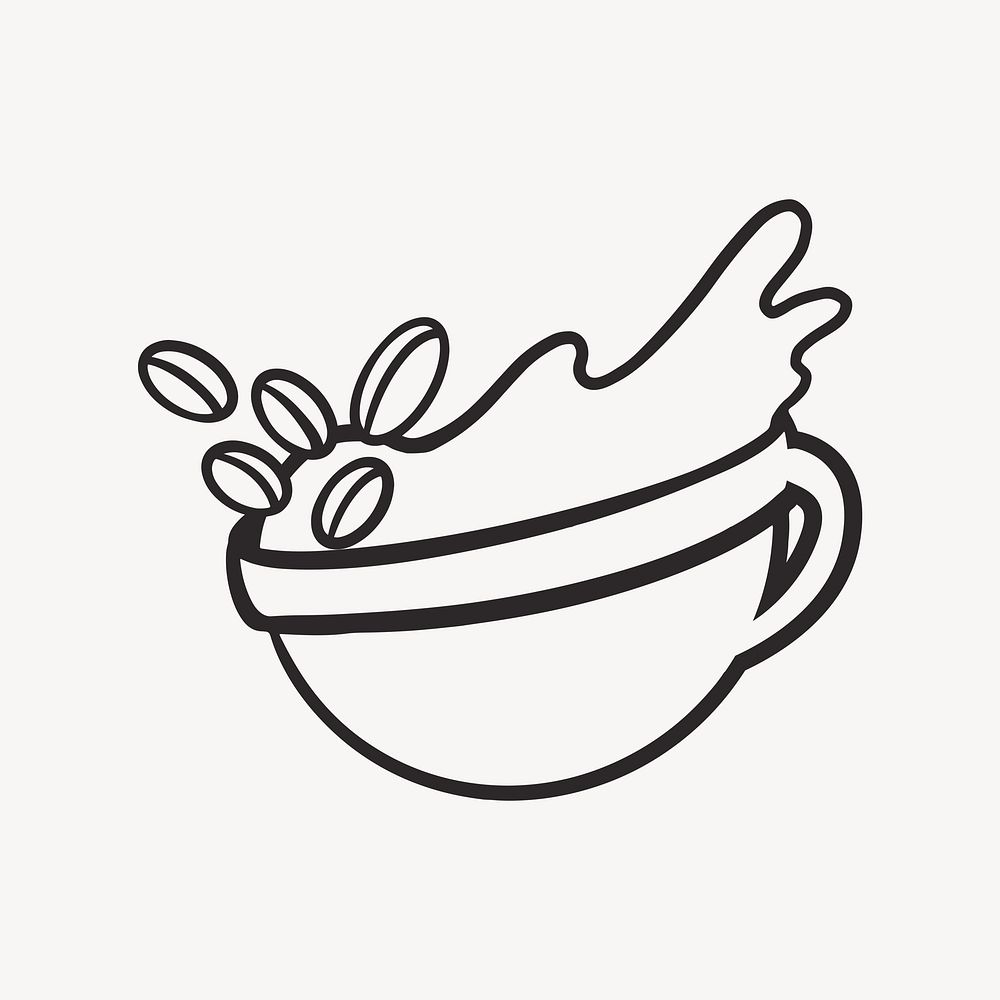 Coffee cup retro line illustration